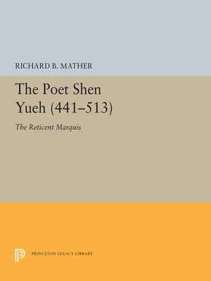 cover image of The Poet Shen Yueh (441-513)